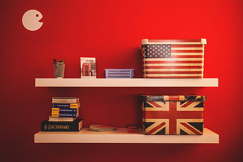 two, gift boxes, floating, shelf, white, wooden, photo, racks, boxes, box, book, red, dictionary, wall, bookshelf, indoors, library, no People, wood - Material, education, furniture, colored background, studio shot, old-fashioned, publication, red background, still life, table, stack, container, flag, large group of objects, home interior, wall - building feature, box - container, 5K, CC0, public domain, royalty free