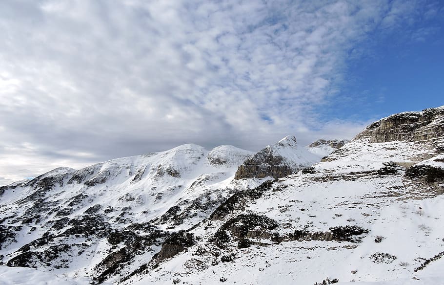 muntanyes, neu, núvols, Alps, cel, carega, paisatge, Itàlia, temperatura de fred, hivern, muntanya, naturalesa, escenics, núvol - cel, bellesa a la natura, escenics - natura, muntanya nevada, tranquil·litat, Serra, Color blanc, cap gent, escena tranquil·la, dia, medi ambient, idíl·lic, a l'aire lliure, cim de muntanya, 4K