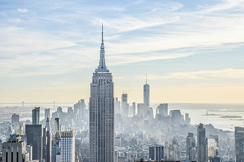 Chrysler Building, Neu, York, Empire State Building, Turm, Gebäude, Struktur, die Architektur, Stadt, Himmel, Horizont, Hochhaus, Wolkenkratzer, Nebel, Wolke, tolle, New York City, Manhattan, gebaute Struktur, Gebäudehülle, große Höhe, Bürogebäude außen, Stadtbild, Reiseziele, Natur, wolke - himmel, modern, keine Leute, Landschaft, Büro, draußen, Finanzviertel, 5K, CC0, gemeinfrei, lizenzfrei