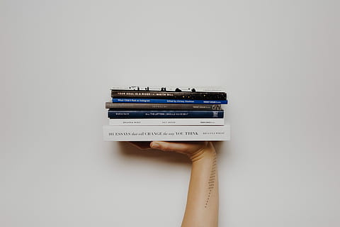 person, holding, pile, books, book stack, white, wall, hand, stack, read, human hand, human body part, studio shot, one person, indoors, document, communication, paper, correspondence, text, adult, retro styled, letter, white background, close-up, body part, message, human limb, finger, 4K, CC0, public domain, royalty free