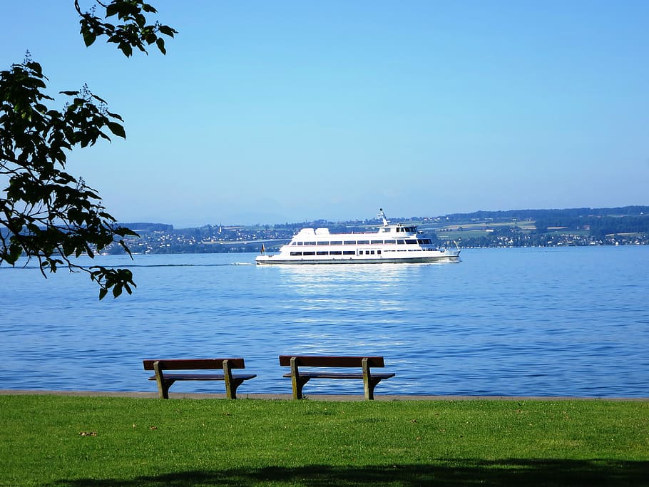 udflugt, skib, lake constance, udflugtsskib, idyllisk, nautiske fartøj, hav, himmel, vand, blå, rejsemål, natur, plante, transportform, skønhed i naturen, transportmidler, dag, ingen mennesker, skyfri himmel, sæde, scenics - natur, træ, græs, rejse, udendørs, sejlbåd, luksus, passagerskib, yacht, 4K