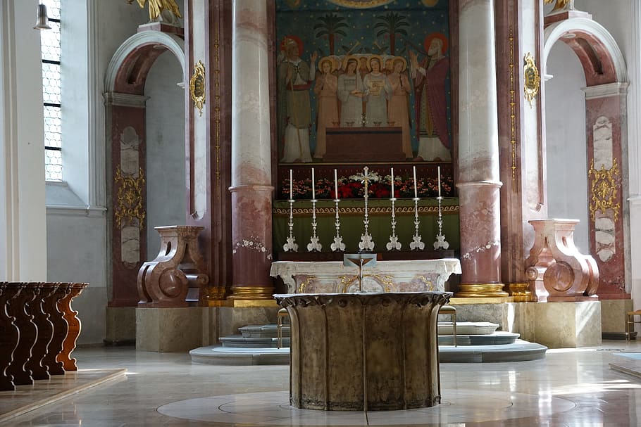 Beuron, monastero, architettura, Germania, Chiesa, fede, Dio, maria, altare, religione, Gesù, Immagine, pilastro, barocco, bottiglia, vino, lusso, in casa, Bottiglia di vino, alcool, struttura costruita, costruzione, nessuno, luogo di culto, credenza, spiritualità, ricchezza, colonna architettonica, giorno, posto a sedere, cibo e bevande, ornato, bicchiere, 5K