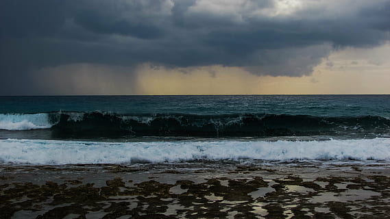 storm, clouds, winter, december, wave, smashing, foam, spray, water, beach, coast, nature, sea, splash, ayia napa, cyprus, sky, tranquility, beauty in nature, scenics, tranquil scene, cloud - sky, horizon over water, horizon, motion, land, scenics - nature, sunset, surfing, sport, overcast, power in nature, outdoors, dark, ominous, 4K, CC0, public domain, royalty free