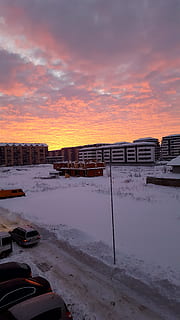 winter, Boekarest, zonder bewerking, hemel, koude temperatuur, sneeuw, zonsondergang, wolk - lucht, natuur, architectuur, ingebouwde structuur, geen mensen, water, Oranje kleur, buitenshuis, buitenkant van het gebouw, bevroren, schemer, schoonheid in de natuur, scenics - natuur, 5K, CC0, publiek domein, royaltyvrij
