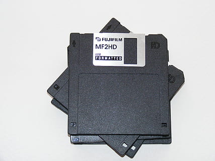computers, disk, fdd, floppy, formated, ibm, storage, technology, studio shot, white background, text, close-up, indoors, single object, still life, no people, western script, black color, cut out, communication, gray, number, camera - photographic equipment, wall - building feature, high angle view, safety, colored background, 2K, CC0, public domain, royalty free