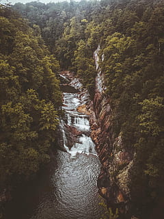 Karosserie, Wasser, Berge, Fluss, Berg, Grün, Bäume, tagsüber, Kaskade, Wasserfall, Wald, Strom, Tallulah, Georgium, Natur, Baum, Pflanze, Szenen - Natur, Schönheit in der Natur, fließendes Wasser, Tag, Wachstum, keine Leute, High Angle View, fließend, Nicht-städtische Szene, Bewegung, draußen, Ruhe, Kraft in der Natur, 1080P, CC0, gemeinfrei, lizenzfrei