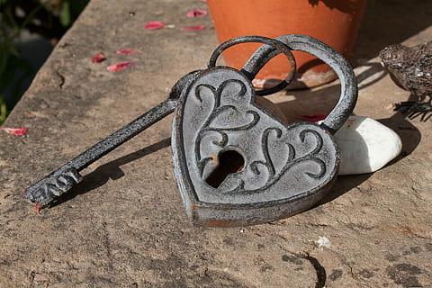gri, inimă lacăt, schelet, cheie, lacăt, castel, a închide, comunicare, în aer liber, nici o persoana, zi, metal, text, să se concentreze asupra primelor elemente, ruginit, natură, lumina soarelui, vedere în unghi mare, western script, vechi, solid, număr, umbră, natură moartă, artă și sculptură, lanţ, 1080P