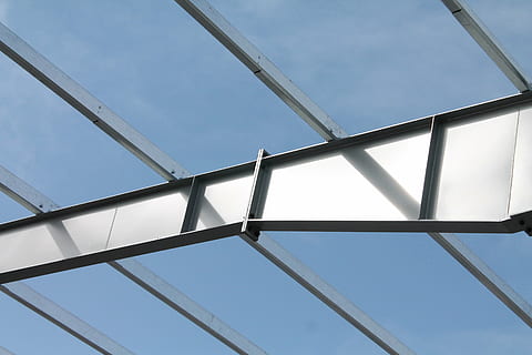 gray steel frame, construction, beam, structure, architecture, building, frame, industry, development, site, industrial, work, engineering, steel, build, exterior, design, roof, framework, business, project, metal, urban, sky, low angle view, no people, built structure, blue, day, nature, outdoors, construction frame, sunlight, clear sky, alloy, window, transportation, construction industry, glass - material, 4K, CC0, public domain, royalty free