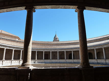 estadi, columnes, antic, arquitectura, estructura construïda, cel, columna arquitectònica, cel clar, exterior de l'edifici, història, el passat, naturalesa, dia, destinacions de viatge, turisme, cap gent, vista d’angle baix, viatjar, ciutat, arc, edifici, llum solar, a l'aire lliure, pati, govern, civilització antiga, 4K, CC0, domini públic, lliure de regalies