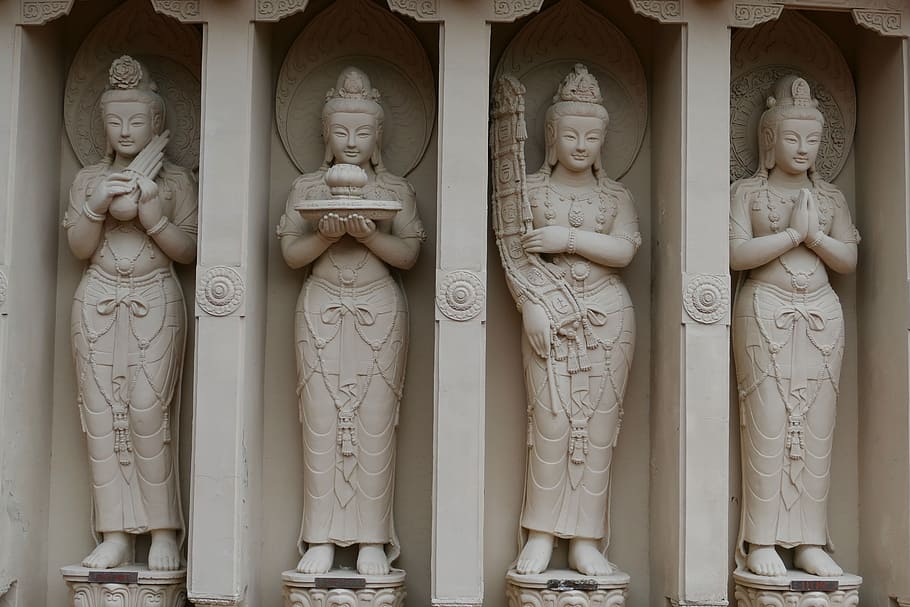 temple, budisme, complex, complex del temple, budista, religió, Taiwan, kaohsiung, estàtua, figura, escultura, lotus, talla - producte artesanal, art i artesania, arquitectura, material de pedra, antic, representació humana, representació, cap gent, espiritualitat, semblança masculina, artesania, creença, creativitat, estructura construïda, costat a costat, dia, en fila, edifici, semblança femenina, 5K