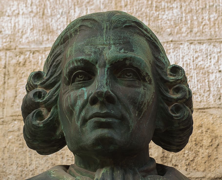 estàtua, recorda el bronze, art, perruca, escultura, art i artesania, representació, creativitat, primer pla, representació humana, semblança masculina, artesania, el passat, arquitectura, història, dia, funció de construcció de parets, cap gent, centrar-se en primer pla, vell, a l'aire lliure, paret, aliatge de bronze, ornamentat, 2K