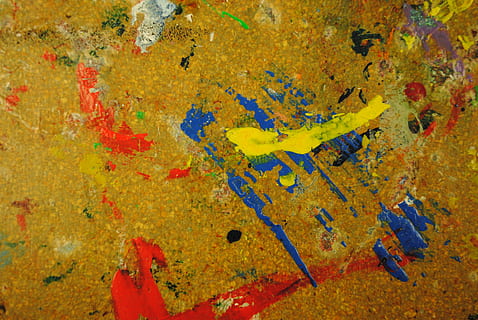 mesa de trabajo, superficie, color, pintar, amarillo, multi color, nadie, de cerca, antecedentes, fotograma completo, pared - característica de la construcción, texturizado, erosionado, oxidado, creatividad, salpicado, modelo, arquitectura, Arte y artesanía, antiguo, metal, deterioro, disminución, hormigón, 4K, CC0, dominio público, libre de derechos