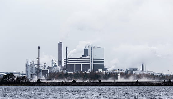 white, grey, buildings, daytime, grayscale, photo, cityscape, architecture, building, infrastructure, sky, clouds, chimney, smoke, sea, water, tree, nature, smoke - physical structure, factory, industry, smoke stack, winter, fumes, city, built structure, no people, building exterior, environmental issues, pollution, environment, air pollution, fuel and power generation, chemistry, science, outdoors, cooling tower, smog, ecosystem, poisonous, 5K