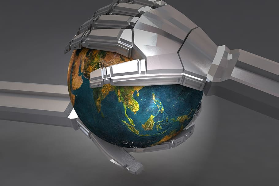 planeta, 3d, modelatge, globus: objecte creat per l'home, planeta terra, a l'interior, tir de l'estudi, esfera, cap gent, espai, planeta - espai, naturalesa, sol objecte, vidre - material, tallar, mapa del Món, gris, transparent, medi ambient, mapa, fons gris, qüestions ambientals, primer pla, color plata, 1080P