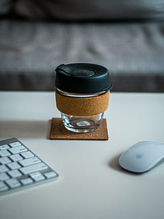 blur, computer, desk, electronics, glass, indoors, keyboard, modern, mouse, plastic, table, technology, business, no people, drink, cup, close-up, still life, mug, computer equipment, coffee, coffee - drink, coffee cup, food and drink, selective focus, computer mouse, computer keyboard, refreshment, crockery, 4K, CC0, public domain, royalty free