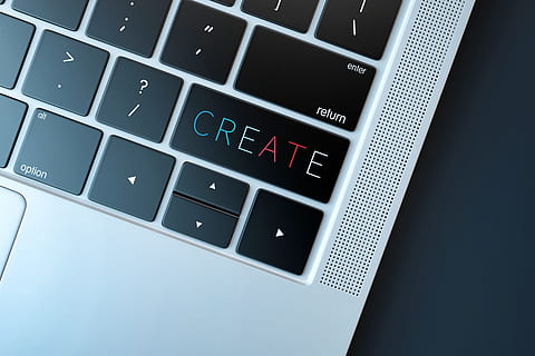 create computer key, create, creation, creativity, laptop, keyboard, creative, idea, imagination, inspiration, invention, technology, button, notebook, symbol, 3d, render, 3d illustration, 3d rendering, rendering, computer, concept, development, key, keypad, text, production, innovation, solution, design, information, sign, word, service, startup, success, conceptual, inspiration sign, connection, wireless technology, computer equipment, communication, internet, computer network, computer keyboard, indoors, no people, computer part, data, studio shot, computer key, computer language, industry, graphical user interface, global communications, 5K, CC0, public domain, royalty free