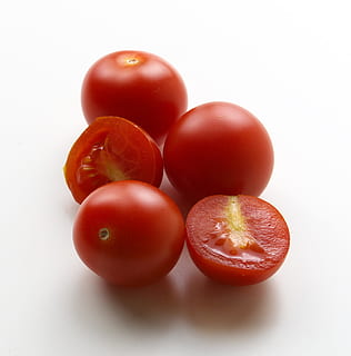 Tomatoes, Red, Cherry, Vegetables, red, cherry, tomato, food, freshness, vegetable, close-up, food And Drink, ripe, organic, healthy Eating, white Background, isolated, fruit, no people, wellbeing, studio shot, still life, indoors, cut out, raw food, group of objects, two objects, vegetarian food, 2K, CC0, public domain, royalty free