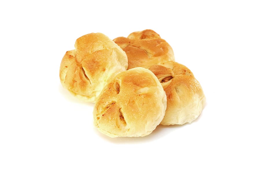 parecchi, al forno, pane, bianca, superficie, forno, dolci, pasto, cibo, panini, cibo e bevande, girato in studio, sfondo bianco, natura morta, ritagliare, freschezza, in casa, avvicinamento, nessuno, mangiare sano, pronto a mangiare, spuntino, copia spazio, vista dall'alto, gruppo di oggetti, cibo dolce, Marrone, cibo francese, tentazione, 4K