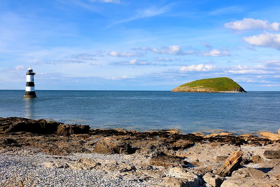 Penmon, platja, punt, far, punt penmon, anglesey, Galles del nord, UK, mar, Costa, línia de costa, illa, Riba, aigua, vora del mar, costaner, illa de puffin, cel, escenics - natura, orientació, rock, terra, horitzó sobre l’aigua, horitzó, núvol - cel, tranquil·litat, escena tranquil·la, torre, bellesa a la natura, rock - object, sòlid, naturalesa, cap gent, a l'aire lliure, 1080P