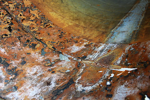 rust, pipe, old, industry, metal, corrosion, rusted, dirty, piping, aged, corroded, texture, pipeline, factory, close-up, full frame, no people, textured, day, wood - material, weathered, backgrounds, tree trunk, tree, outdoors, plant, nature, trunk, rough, brown, pattern, high angle view, selective focus, deterioration, bark, 5K, CC0, public domain, royalty free