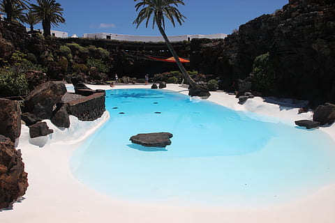 lanzarote, intocada, areia, de praia, agua, árvore, natureza, Rocha, beleza na natureza, sólido, rock - objeto, plantar, dia, scenics - natureza, piscina, mar, tranquilidade, terra, destinos de viagem, beira-mar, céu, cena tranquila, ao ar livre, 5K, CC0, domínio público, royalty free