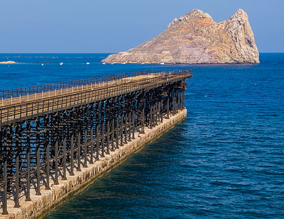 roccia, primavera, Malecon, costa, mare, natura, guerra, bunker, battaglia, rocce, acqua, bellezza nella natura, scenics - natura, cielo, blu, orizzonte sull'acqua, scena tranquilla, la tranquillità, orizzonte, montagna, giorno, nessuno, cielo sereno, terra, spiaggia, idilliaco, all'aperto, frangiflutti, 2K, CC0, dominio pubblico, privo di copyright