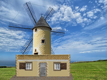 molí de vent, núvols, molí, cel, antic molí de vent, paisatge, ala, molí de farina, blau, històricament, aigua, humor, vent, arquitectura, Holanda, dic, festa, atmosfèric, idíl·lic, mar, Costa, idil·li, descans, fantasia, relaxa't, aerogenerador, energia renovable, energia eòlica, turbina, conservació del medi ambient, generació de combustible i energia, energia alternativa, estructura construïda, medi ambient, molí de vent tradicional, núvol - cel, exterior de l'edifici, naturalesa, herba, terra, camp, dia, cap gent, a l'aire lliure, 4K, CC0, domini públic, lliure de regalies