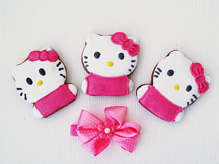 pink-and-white, hello, kitty accessories, gingerbread, holiday, gift, easter, clearance, drawing, hello kitty, pink color, representation, indoors, still life, close-up, food and drink, art and craft, directly above, no people, heart shape, food, creativity, positive emotion, emotion, sweet food, sweet, human representation, toy, valentine's day - holiday, 2K, CC0, public domain, royalty free
