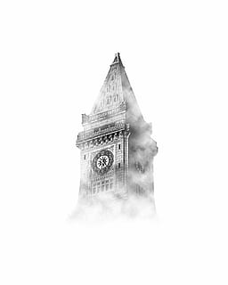 gris, Torre del Reloj, digital, papel pintado, bajo, foto en angulo, edificio, reloj, fondos de pantalla negros, fondo negro, torre, niebla, en blanco y negro, Iglesia, estructura construida, arquitectura, exterior del edificio, copia espacio, cielo, destinos de viaje, nadie, ciudad, vista de ángulo bajo, turismo, viaje, Fondo blanco, naturaleza, historia, el pasado, al aire libre, compuesto digital, 4K, CC0, dominio público, libre de derechos