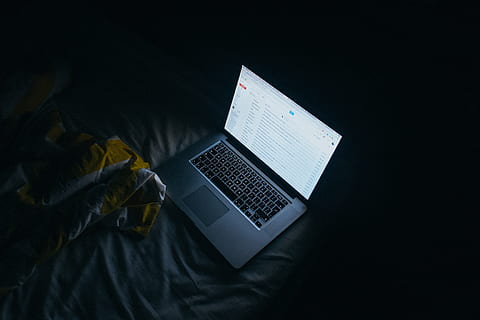 silver, black, laptop computer, turned, macbook, pro, on top, bedding, set, laptop, mac, computer, dark, technology, internet, wireless Technology, business, one Person, people, black background, crime, communication, connection, indoors, using laptop, high angle view, computer equipment, no people, studio shot, directly above, computer network, bed, portability, keyboard, 4K, CC0, public domain, royalty free