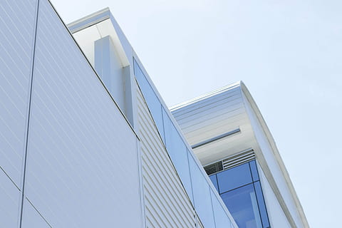 architecture, building, low angle shot, perspective, modern, business, built Structure, building exterior, low angle view, sky, glass - material, clear sky, city, office building exterior, window, no people, day, office, tall - high, outdoors, nature, copy space, skyscraper, silver colored, building feature, 5K, CC0, public domain, royalty free
