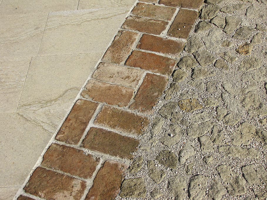 pis, paret, maó, pedra, sassi, maons, còdols, rajola, indústria, patró, cap gent, estructura construïda, arquitectura, vista d’angle alt, marc complet, dia, sendera, fons, textura, a l'aire lliure, sòls, naturalesa, material de pedra, sòlid, sòl de rajoles, marró, llambordes, concret, 2K