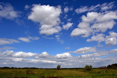 Himmel, Wolken, Wind, Landschaft, Natur, Bewegung, Horizont, weit weg, Russland, Desktop, wolke - himmel, Umgebung, Szenen - Natur, Schönheit in der Natur, Blau, Pflanze, Land, Gras, ruhige Szene, keine Leute, Ruhe, Feld, Tag, Nicht-städtische Szene, Horizont über Land, ländliche Szene, draußen, halbtrocken, 4K, CC0, gemeinfrei, lizenzfrei