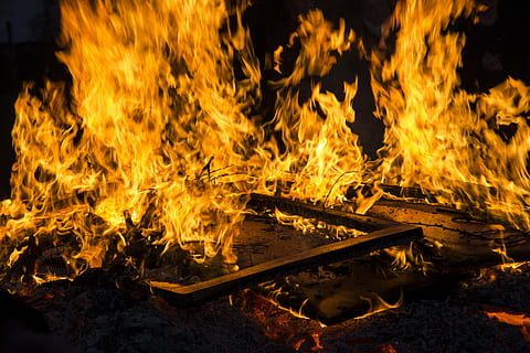 fire, easter, easter fire, dangerous, hot, burn, fire - Natural Phenomenon, flame, heat - Temperature, burning, red, wood - Material, yellow, motion, nature, log, orange color, glowing, firewood, wood, no people, bonfire, night, close-up, outdoors, blurred motion, campfire, inferno, 5K, CC0, public domain, royalty free