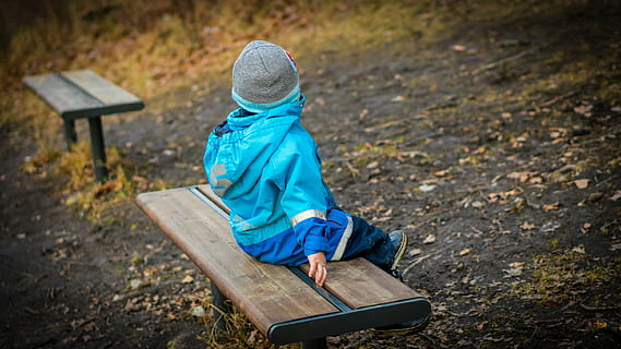 baby, blå, jakke, sidder, dreng, bænk, søn, ung, kigger væk, tilbage, samlet set, kold, venter, alene, lille, barn, mennesker, udendørs, mangler, efterår, natur, en person, kun børn, bagfra, fuld længde, jord, fritidsaktivitet, barndom, tøj, rigtige mennesker, afslappet tøj, dag, hætte, træ - materiale, sæde, livsstil, hætte - tøj, 2K, CC0, offentligt domæne, royaltyfrie