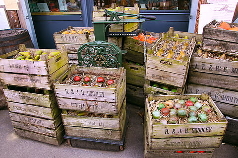 boxes, crates, container, package, storage, delivery, shipping, packaging, cargo, box, warehouse, merchandise, brown, distribution, goods, freight, business, shipment, retail, market, food, healthy eating, wellbeing, food and drink, choice, for sale, variation, freshness, small business, abundance, market stall, basket, large group of objects, fruit, no people, retail display, sale, outdoors, box - container, street market, groceries, 5K, CC0, public domain, royalty free