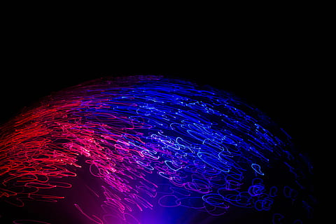 light, effect, moving, movement, optical, wire, visual, sensory, black background, technology, futuristic, glowing, illuminated, no people, long exposure, motion, space, pattern, studio shot, abstract, light - natural phenomenon, nature, science, connection, electricity, blue, copy space, 4K, CC0, public domain, royalty free