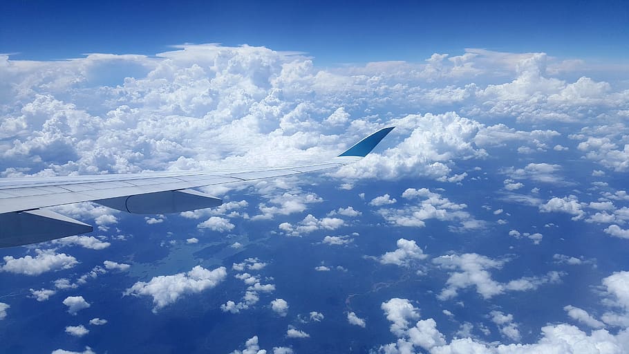 himmel, Sky, fly, a350, blå, flyvende, transportmidler, luft, luftfoto, luftfartøj, kommerciel flyvemaskine, sky - himmel, stratosfæren, rejse, flyvinger, natur, højt op, over, høj vinkel visning, ingen mennesker, scenics, baggrunde, cloudscape, vindue, dag, skønhed i naturen, transportform, Midt i luften, udendørs, meteorologi, 5K
