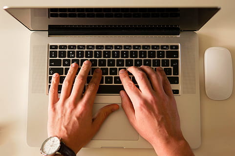 person, using, macbook, pro, apple, mighty, mouse, office, working, computer, tablet, ipad, watch, hands, desk, business, work, people, meeting, job, businessman, internet, young, table, success, team, professional, person on computer, human hand, human body part, communication, hand, one person, technology, indoors, typing, using laptop, adult, keyboard, connection, computer keyboard, laptop, wireless technology, body part, computer equipment, directly above, finger, human foot, human limb, 4K, CC0, public domain, royalty free