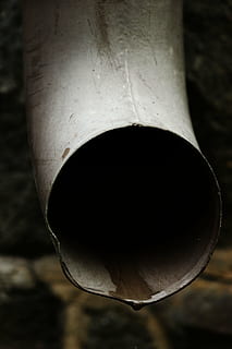 gutter, water, rain, close-up, focus on foreground, no people, old, day, outdoors, wood - material, metal, nature, circle, run-down, dirty, single object, geometric shape, still life, bad condition, shape, obsolete, textured, 5K, CC0, public domain, royalty free