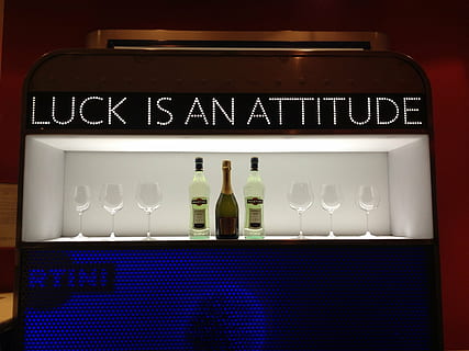 slogan, bar, advertisement, luck, attitude, positive, success, good, optimistic, think, business, word, white, successful, container, bottle, indoors, no people, shelf, text, western script, drink, refreshment, food and drink, studio shot, alcohol, order, close-up, still life, colored background, arrangement, medium group of objects, group of objects, household equipment, message, 1080P, CC0, public domain, royalty free
