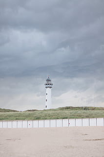 far, platja, núvols, naturalesa, dunes, far, platja, llac, Costa, Holanda, Mar del nord, mar, protecció, seguretat, direcció, núvol - cel, cel, terra, estructura construïda, arquitectura, torre, aigua, exterior de l'edifici, orientació, edifici, escenics - natura, cap gent, a l'aire lliure, 4K, CC0, domini públic, lliure de regalies