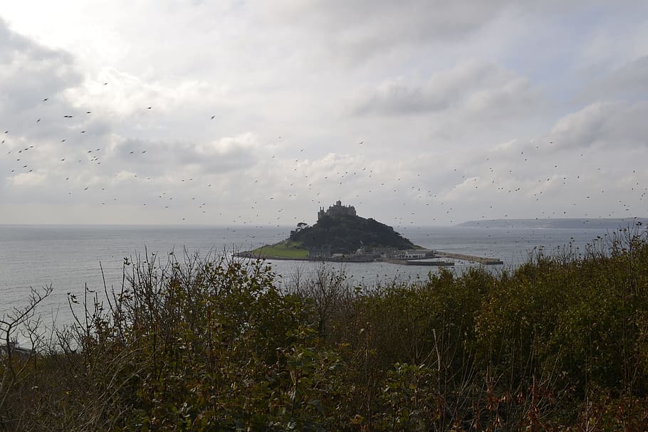 insulă, montură, Cornwall, Michael, stâncă, Reper, turism, coastă, apă, cer, mare, scenice - natura, nor - cer, frumusețe în natură, plantă, o scenă liniștită, liniște, orizontul peste apă, orizont, natură, zi, plajă, nici o persoana, teren, creştere, scenă non-urbană, în aer liber, 4K