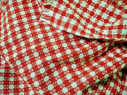 fabric, texture, pattern, geometry, stamping, plot, cloth, full frame, textile, backgrounds, no people, indoors, close-up, red, still life, design, textured, high angle view, art and craft, craft, floral pattern, multi colored, detail, day, shape, material, 2K, CC0, public domain, royalty free