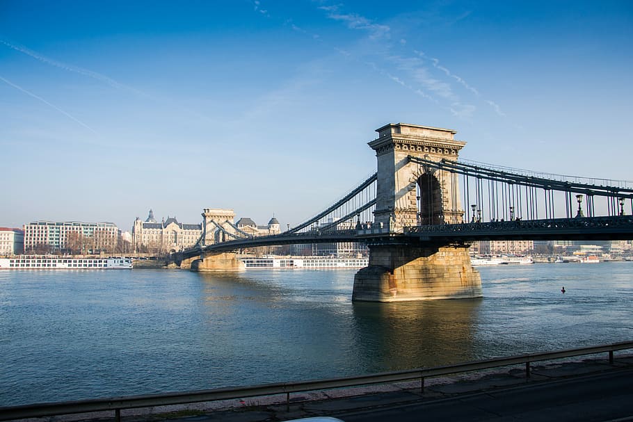 ponte, budapest, architettura, fiume, Ungheria, Danubio, costruzione, Luoghi di interesse, struttura d'acciaio, ponte a sbalzo, ponte - struttura fatta dall'uomo, ponte sospeso, connessione, mezzi di trasporto, struttura costruita, acqua, città, destinazioni di viaggio, cielo, esterno dell'edificio, viaggio, natura, nessuno, turismo, ponte a catena, all'aperto, paesaggio urbano, 4K