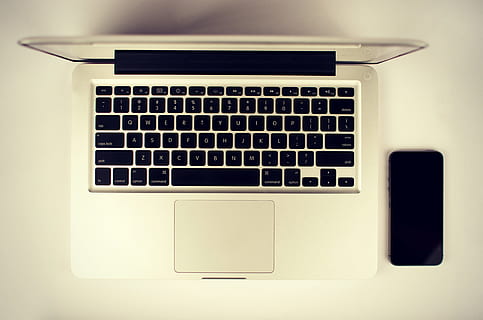 laptop, apple, keyboard, technology, mac, application, software, hardware, black, wireless technology, communication, connection, computer, portable information device, computer keyboard, computer equipment, indoors, table, no people, directly above, simplicity, close-up, smart phone, modern, internet, black color, 4K, CC0, public domain, royalty free