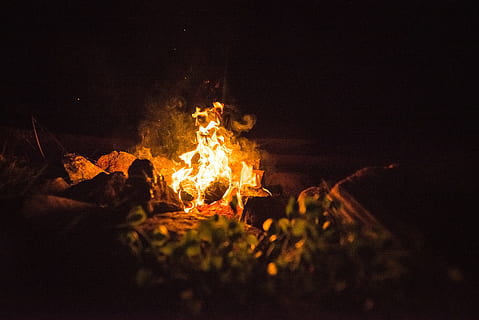 photo, orange, fire, bonfire during nighttime, campfire, flame, warm, heat, burning, fire - Natural Phenomenon, heat - Temperature, bonfire, firewood, red, wood - Material, nature, glowing, fireplace, yellow, night, no people, motion, log, illuminated, wood, selective focus, dark, land, event, 4K, CC0, public domain, royalty free