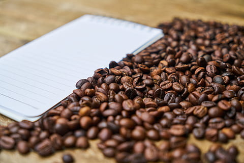 notebook, coffee, course, the work, espresso, coffee bean, kernels, page, healthy eating, good morning, nutrition, caffeine, morning, brown, table, wake, beverage, photo, food, to write, background, photography, pen, healthy lifestyle, core, cafe, read, macro, work, food photo, cappuccino, delicious, close-up, kitchen, detail, seed, fresh, beautiful, latte, note, take notes, colombia, food and drink, large group of objects, roasted coffee bean, coffee - drink, selective focus, indoors, no people, freshness, drink, still life, abundance, roasted, refreshment, heap, blank, 5K, CC0, public domain, royalty free