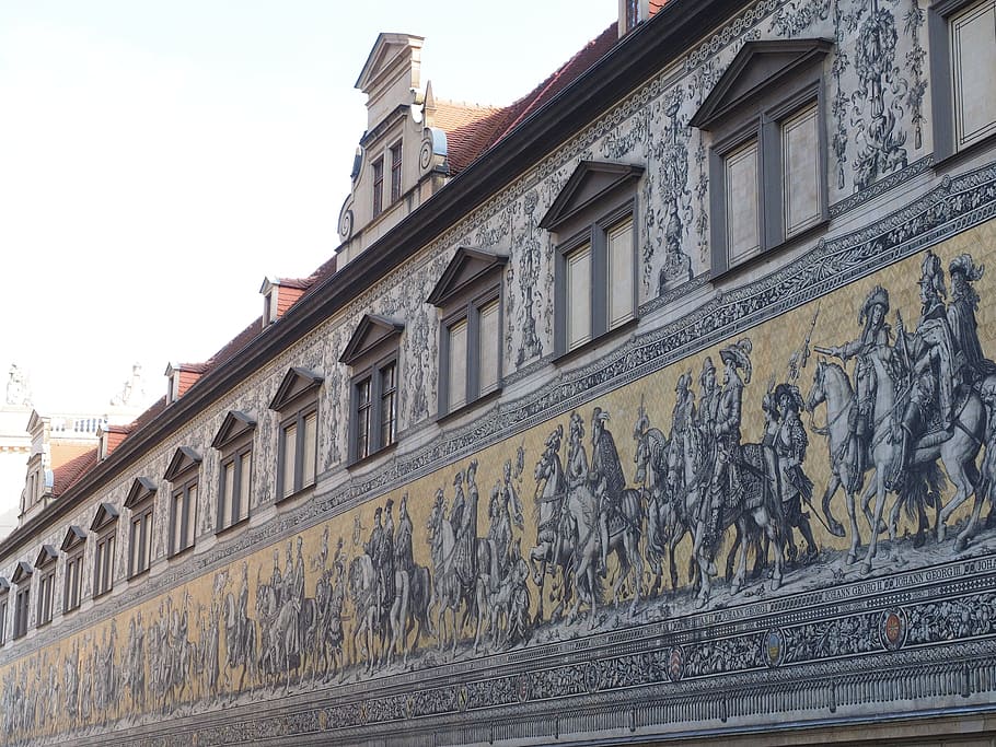 prínceps, dresden, mural, imatge, reiterzug, gran imatge de supervivència, rajoles, porcellana de meissen, imatge de porcellana, rècord mundial, galeria dels avantpassats, marca comtes, ducs, elector, reis, la casa principesca de wettin, carretera de august, stallhof, dresdner residenzschloss, la imatge de porcellana més gran del món, arquitectura, estructura construïda, exterior de l'edifici, vista d’angle baix, dia, cap gent, cel, edifici, art i artesania, creativitat, el passat, història, naturalesa, ciutat, finestra, funció de construcció de parets, a l'aire lliure, cel clar, vell, paret, ornamentat, 4K