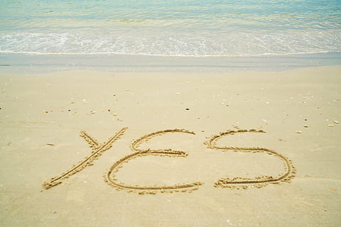yes sand art, yes, summer, write, sand, holiday, travel, tropical, beach, nature, wave, water, ocean, outdoors, macro, journey, sea ​​side, vacation, sea, shore, no people, beauty in nature, day, scenics, land, text, western script, positive emotion, emotion, communication, motion, love, heart shape, sport, message, 8K, CC0, public domain, royalty free